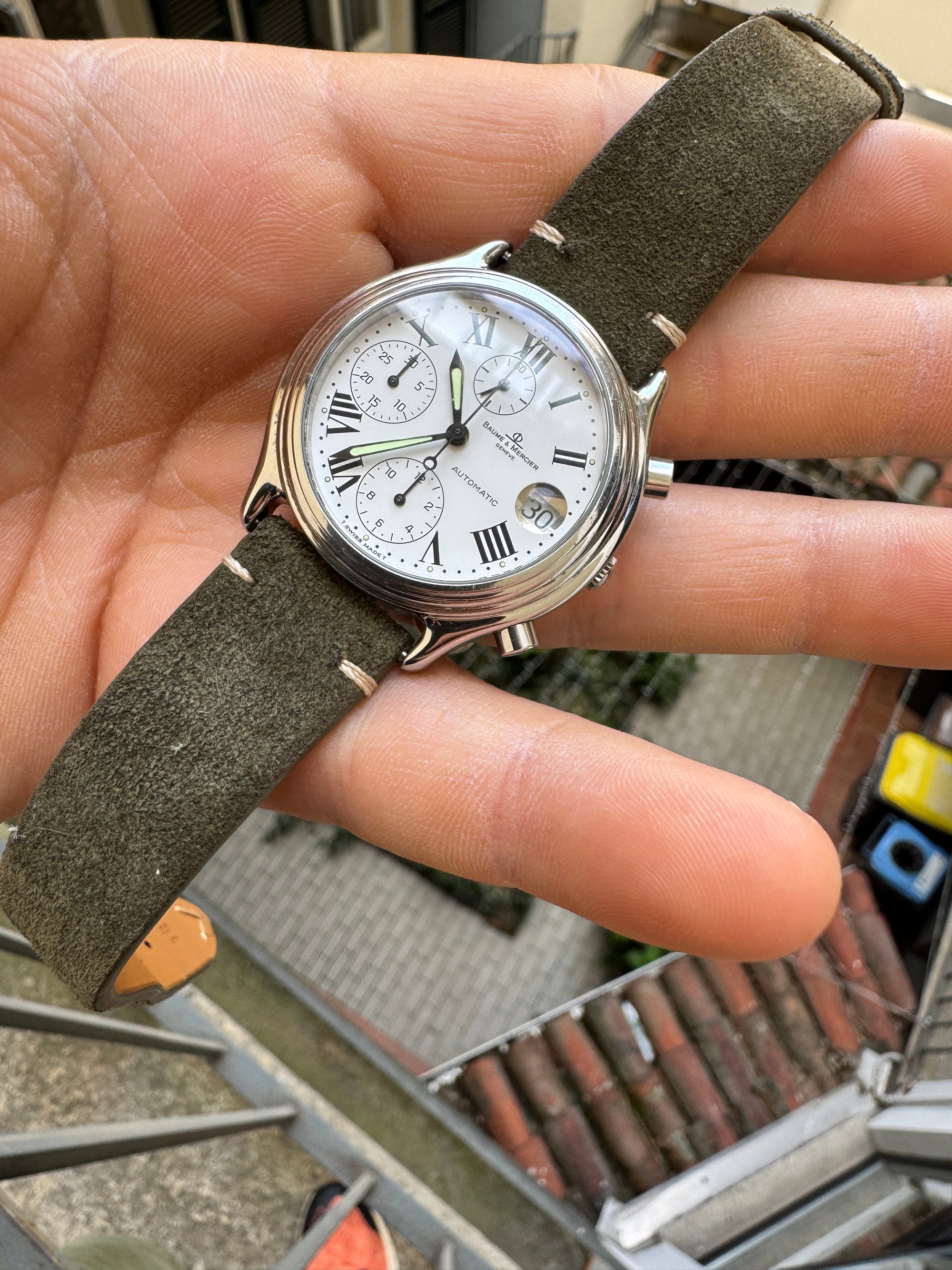 Baume & Mercier Referenza MV040122 Baumatic Chronograph Automatic White Dial Swiss Made