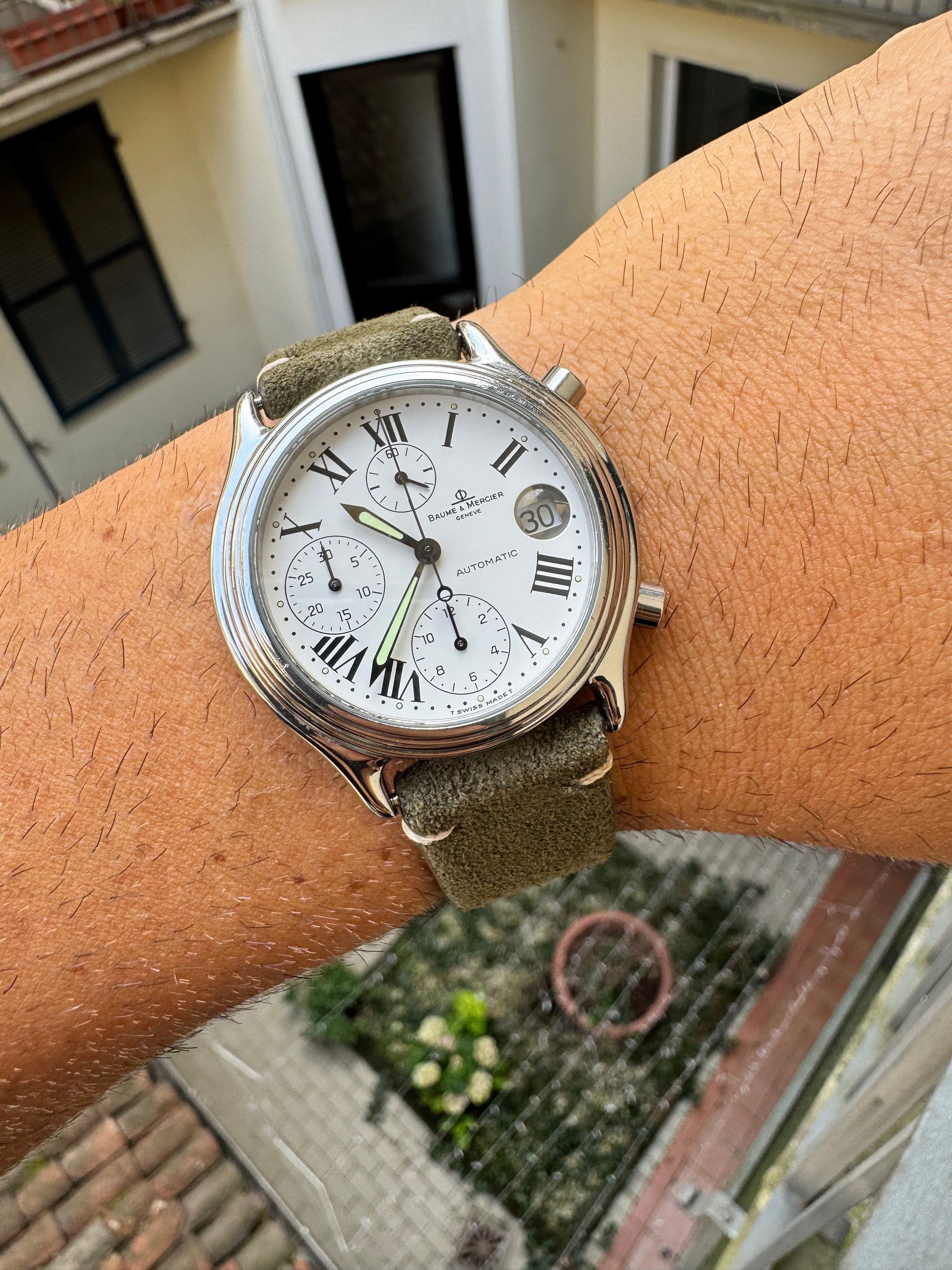Baume & Mercier Referenza MV040122 Baumatic Chronograph Automatic White Dial Swiss Made