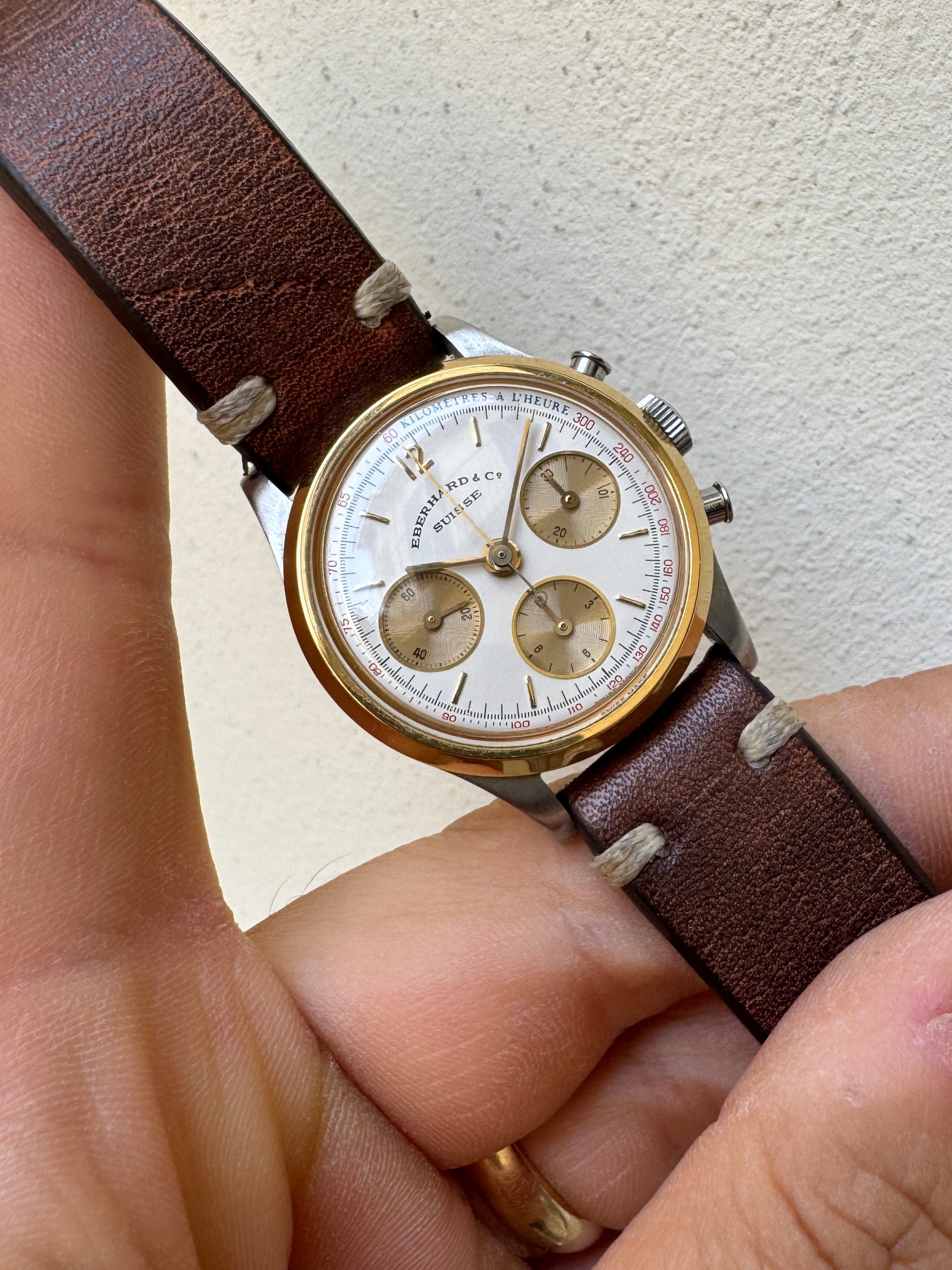 EBERHARD Contograf Calibre Lemania 1873 Manual Swiss Made Acier Gold Case