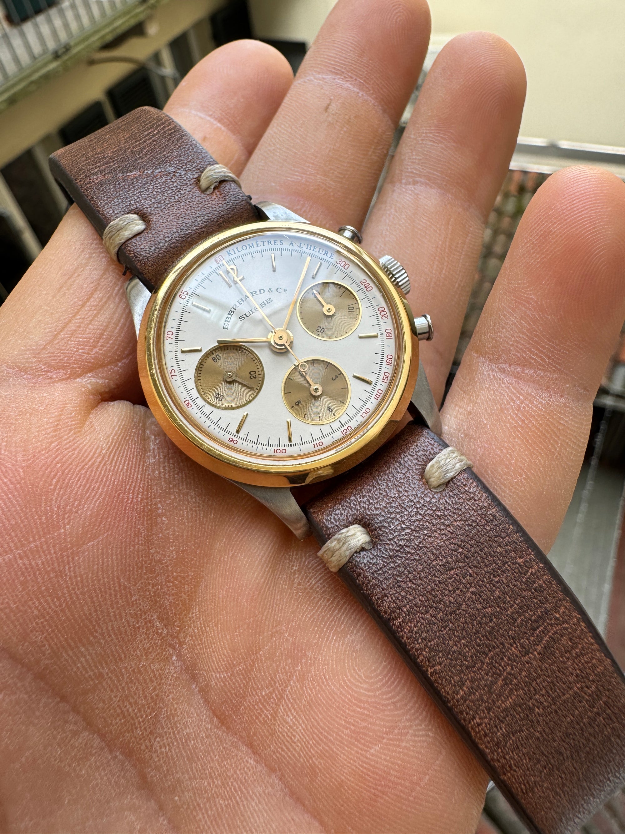 EBERHARD Contograf Calibre Lemania 1873 Manual Swiss Made Acier Gold Case