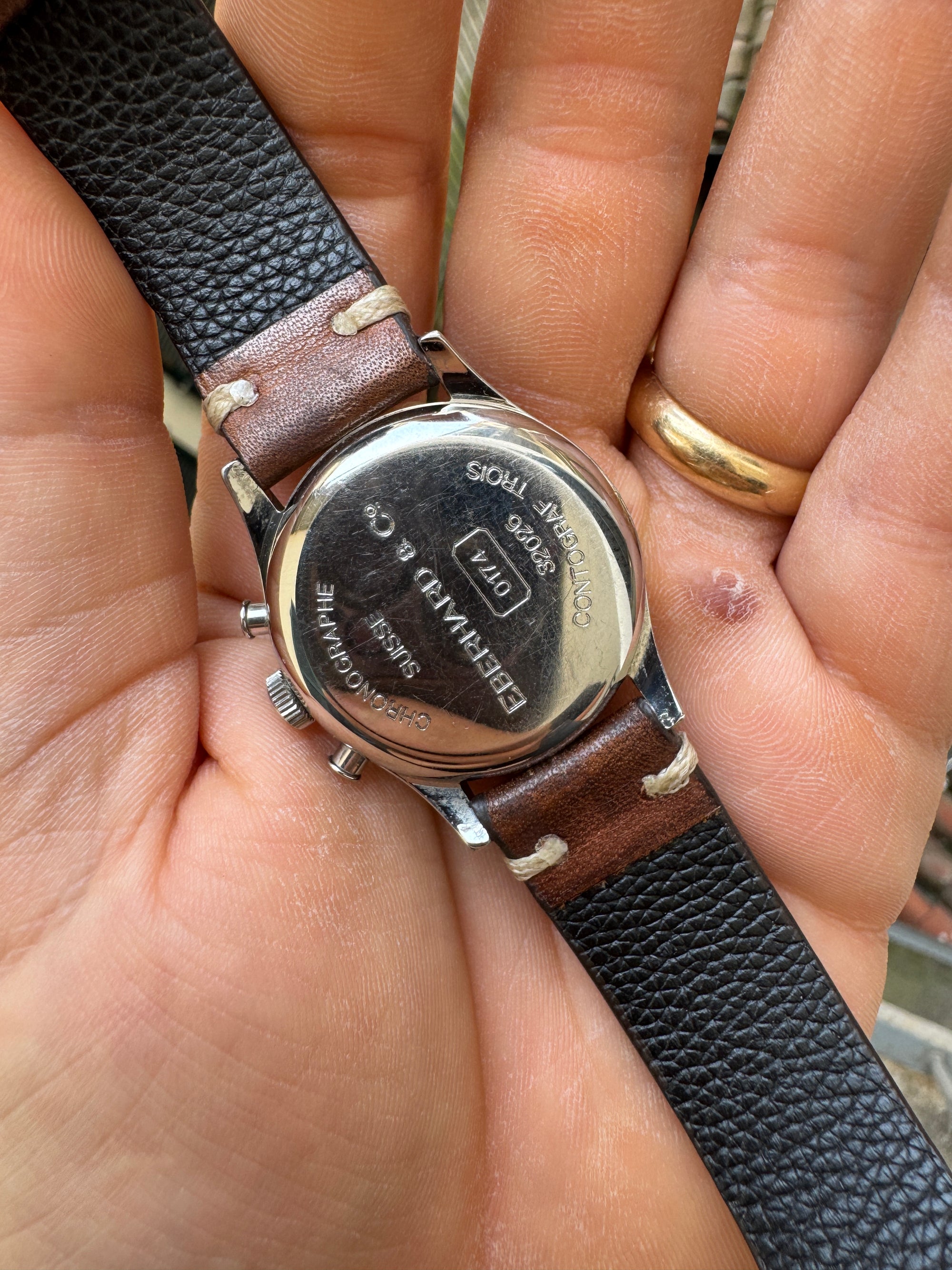 EBERHARD Contograf Calibre Lemania 1873 Manual Swiss Made Acier Gold Case