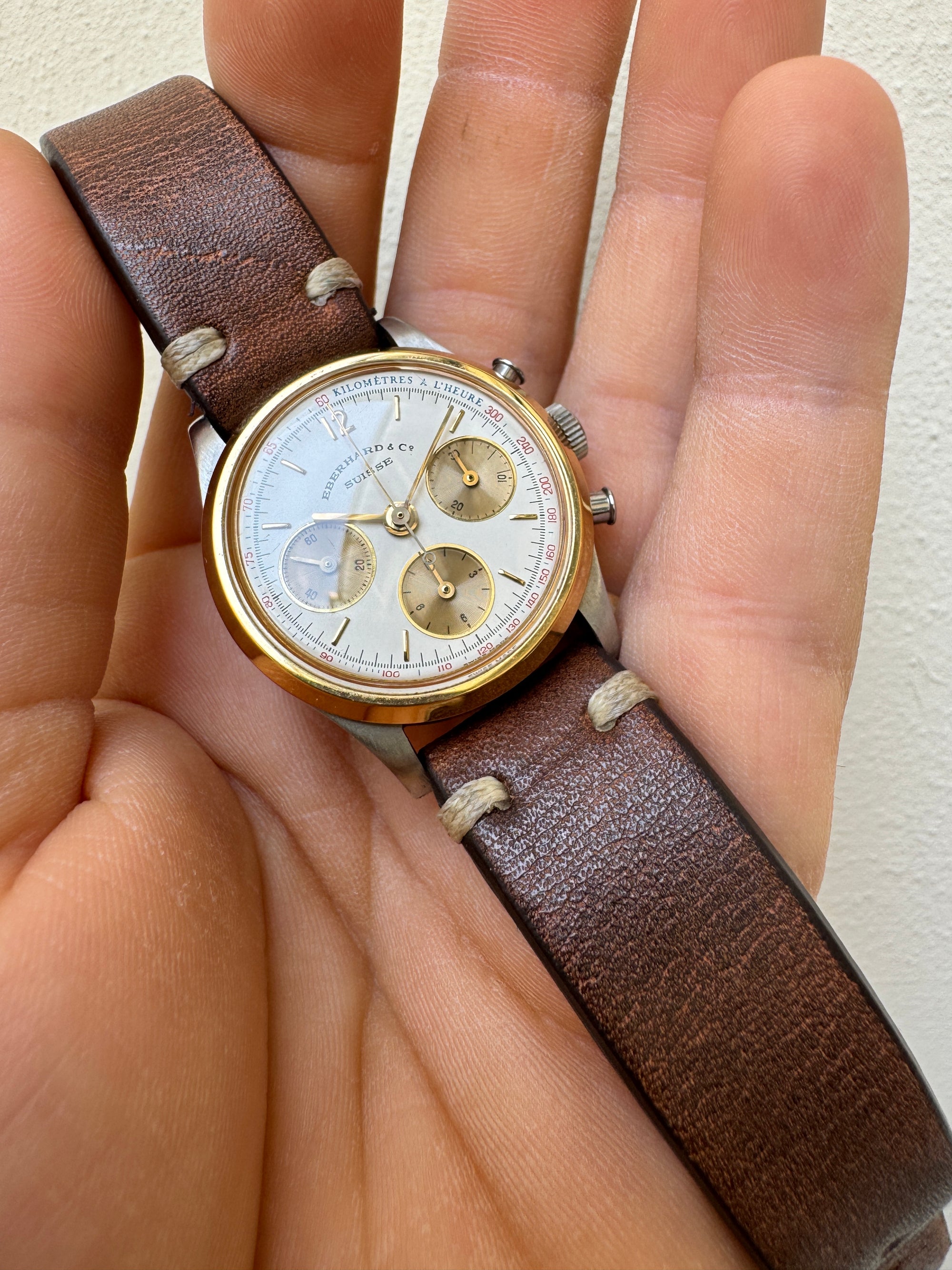 EBERHARD Contograf Calibre Lemania 1873 Manual Swiss Made Acier Gold Case