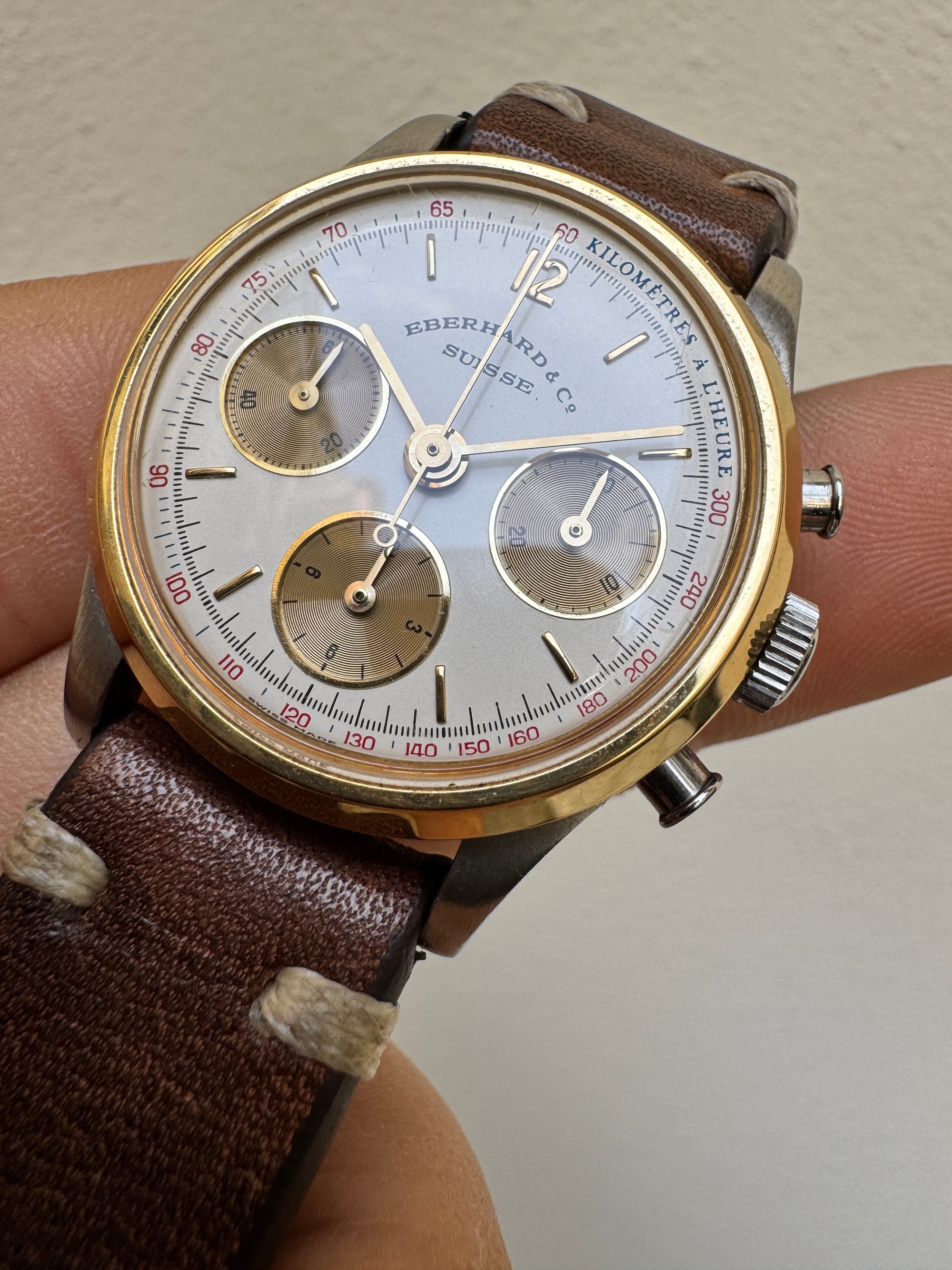 EBERHARD Contograf Calibre Lemania 1873 Manual Swiss Made Acier Gold Case