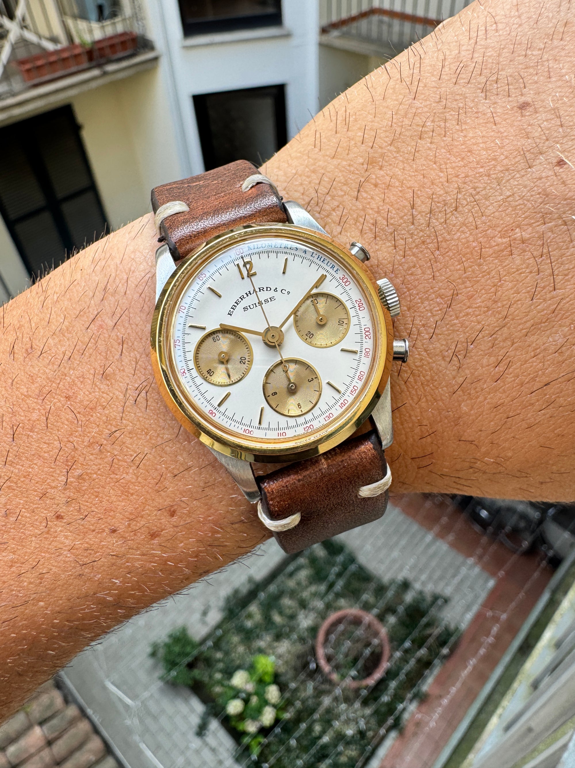 EBERHARD Contograf Calibre Lemania 1873 Manual Swiss Made Acier Gold Case